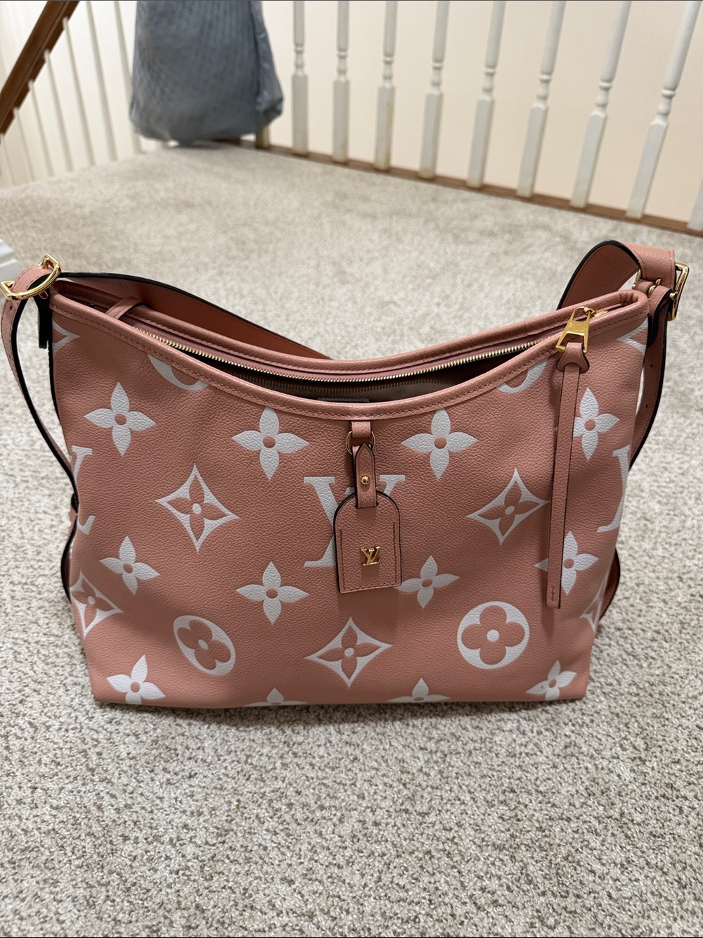 Louis Vuitton Pink Monogram Canvas Shoulder Hobo Bag